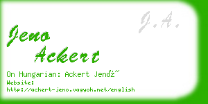 jeno ackert business card